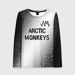 Женский лонгслив 3D Arctic Monkeys glitch на светлом фоне посередине