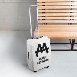 Чехол для чемодана 3D Asking Alexandria glitch на светлом фоне - фото 2