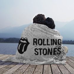 Плед 3D Rolling Stones glitch на светлом фоне по-горизонтали - фото 2