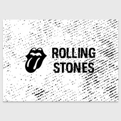 Поздравительная открытка Rolling Stones glitch на светлом фоне по-горизонтали