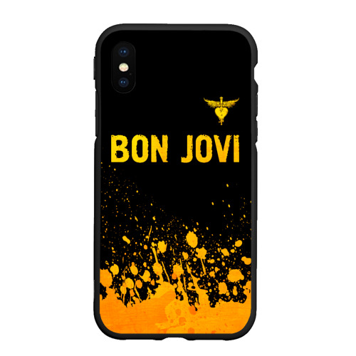 Чехол для iPhone XS Max матовый Bon Jovi - gold gradient посередине