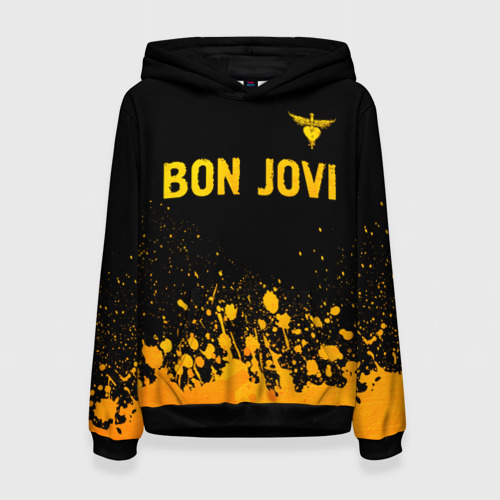 Женская толстовка 3D Bon Jovi - gold gradient посередине, цвет 3D печать