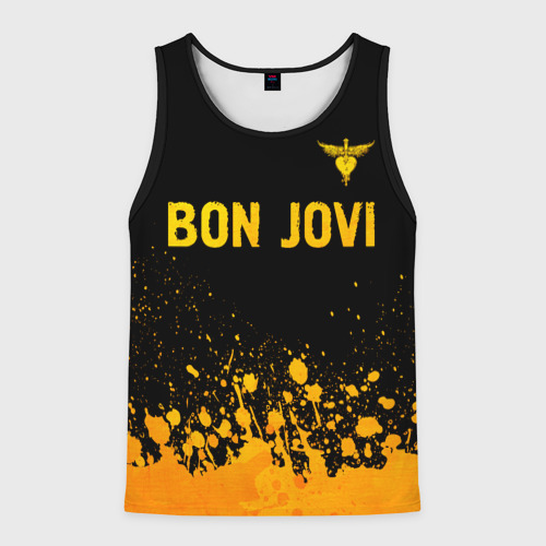 Мужская майка 3D Bon Jovi - gold gradient посередине, цвет 3D печать