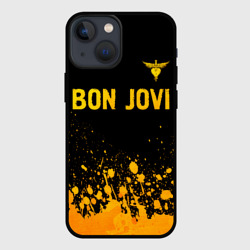 Чехол для iPhone 13 mini Bon Jovi - gold gradient посередине
