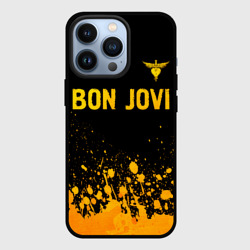 Чехол для iPhone 13 Pro Bon Jovi - gold gradient посередине