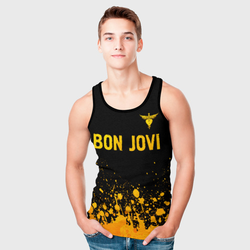 Мужская майка 3D Bon Jovi - gold gradient посередине, цвет 3D печать - фото 5