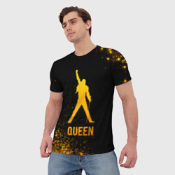 Мужская футболка 3D Queen - gold gradient - фото 2