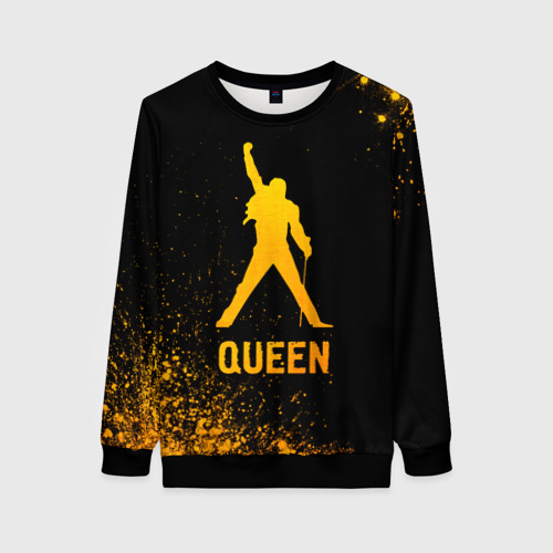 Женский свитшот 3D Queen - gold gradient, цвет 3D печать