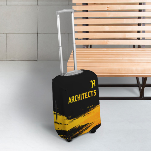 Чехол для чемодана 3D Architects - gold gradient посередине, цвет 3D печать - фото 3
