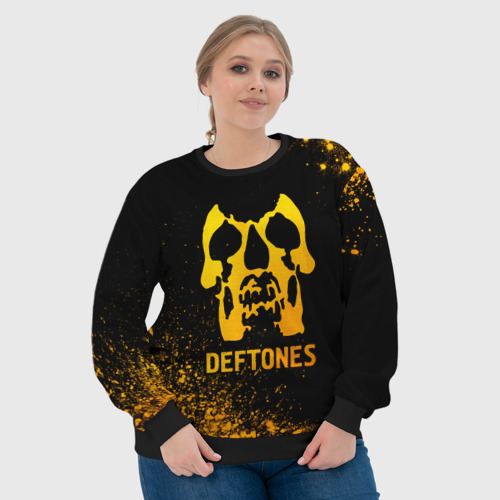 Женский свитшот 3D Deftones - gold gradient, цвет 3D печать - фото 6