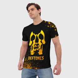 Мужская футболка 3D Deftones - gold gradient - фото 2