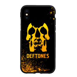 Чехол для iPhone XS Max матовый Deftones - gold gradient