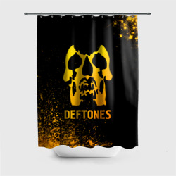 Штора 3D для ванной Deftones - gold gradient