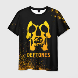Мужская футболка 3D Deftones - gold gradient