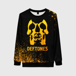 Женский свитшот 3D Deftones - gold gradient