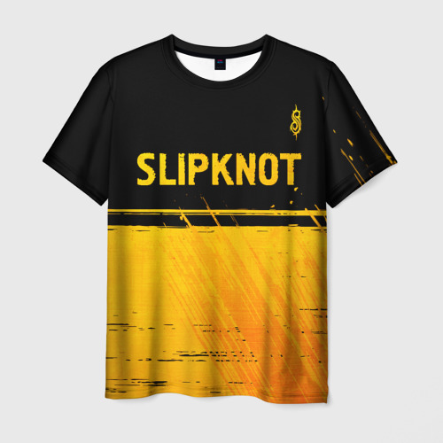 Мужская футболка 3D Slipknot - gold gradient посередине, цвет 3D печать
