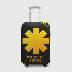 Чехол для чемодана 3D Red Hot Chili Peppers - gold gradient