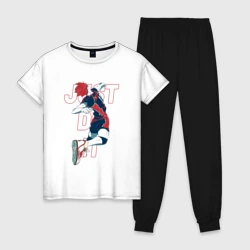 Женская пижама с белой футболкой хлопок Хината Шое - Волейбол 