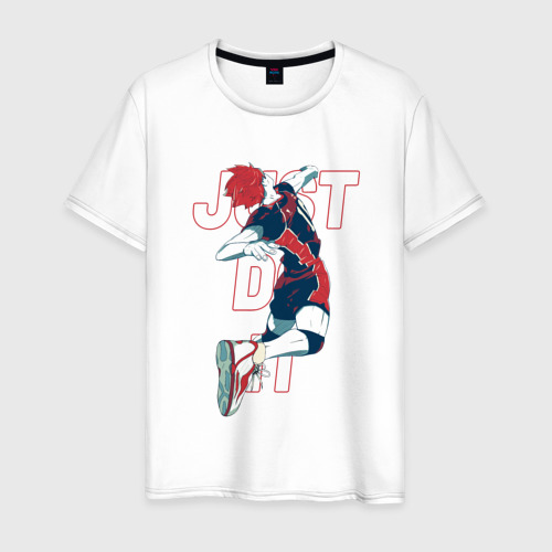 Мужская футболка хлопок Хината Шое - Волейбол , цвет белый