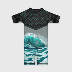 Стёганные ромбы: Волна – Детский купальный костюм 3D с принтом купить
