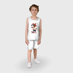 Детская пижама с шортами хлопок Чувак бультерьер на скейтборде - фото 2