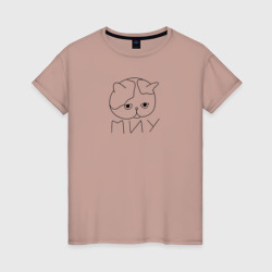 Женская футболка хлопок Миу кот
