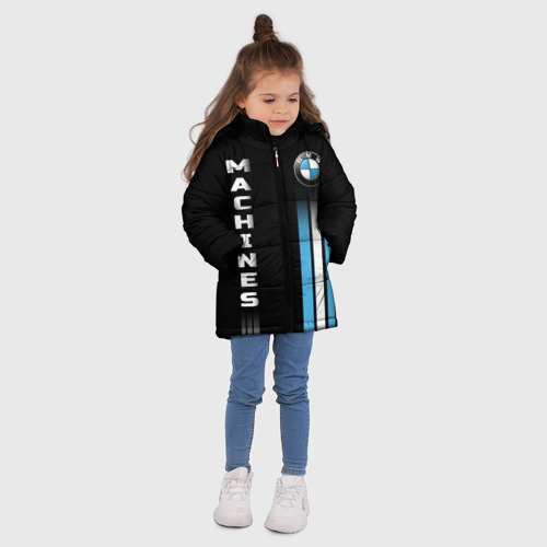 Зимняя куртка для девочек 3D с принтом BMW Premium, вид сбоку #3