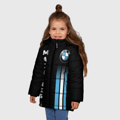 Зимняя куртка для девочек 3D с принтом BMW Premium, фото на моделе #1