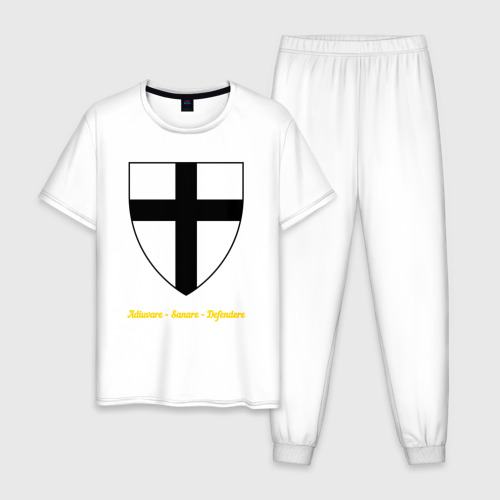Мужская пижама хлопок Крест тевтонских рыцарей, цвет белый