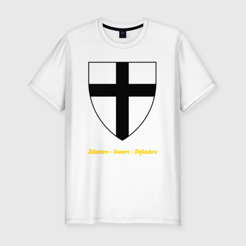 Мужская футболка хлопок Slim Крест тевтонских рыцарей, цвет белый