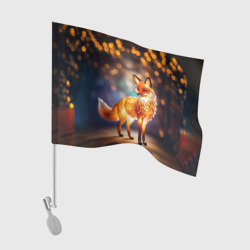Флаг для автомобиля Декоративная оранжевая статуэтка лисы