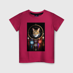 Детская футболка хлопок Кот шаман, ловец снов 6