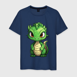 Мужская футболка хлопок Маленький дракон  2024