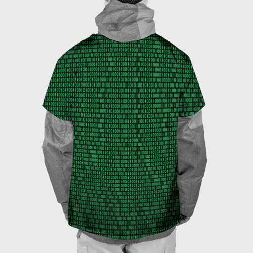 Накидка на куртку 3D Зелёный бинарный код, цвет 3D печать - фото 2