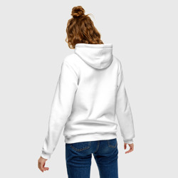 Толстовка с принтом Ёпсель Мопсель для женщины, вид на модели сзади №2. Цвет основы: белый
