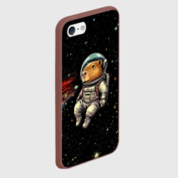Чехол для iPhone 5/5S матовый Капибара бравый космонавт - фантазия - фото 2