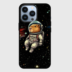 Чехол для iPhone 13 Pro Капибара бравый космонавт - фантазия