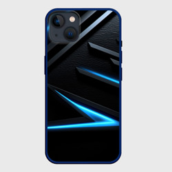 Черный и синий фон  с абстракцией  – Чехол для iPhone 14 Plus с принтом купить
