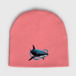 Детская шапка демисезонная Акула портрет