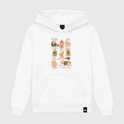 Женская толстовка хлопок Капибары зимой