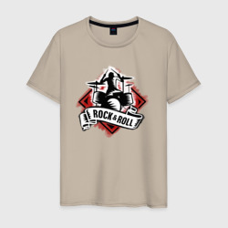 Барабанщик Рокнрол – Мужская футболка хлопок с принтом купить со скидкой в -20%