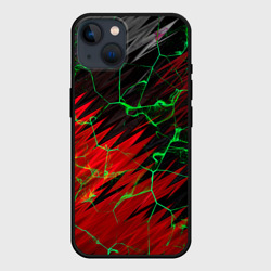 Зелёные трещины узоры  – Чехол для iPhone 14 с принтом купить