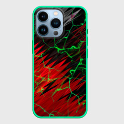 Зелёные трещины узоры  – Чехол для iPhone 14 Pro с принтом купить