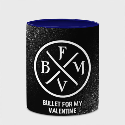 Кружка с полной запечаткой с принтом Bullet For My Valentine glitch на темном фоне, фото #4