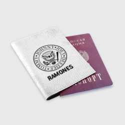 Обложка для паспорта матовая кожа Ramones glitch на светлом фоне - фото 2