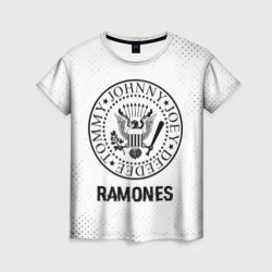 Женская футболка 3D Ramones glitch на светлом фоне