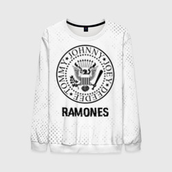 Мужской свитшот 3D Ramones glitch на светлом фоне