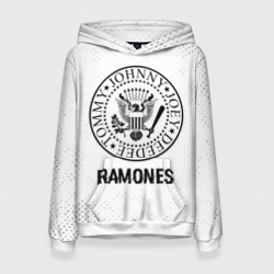 Женская толстовка 3D Ramones glitch на светлом фоне