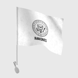 Флаг для автомобиля Ramones glitch на светлом фоне