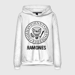 Мужская толстовка 3D Ramones glitch на светлом фоне